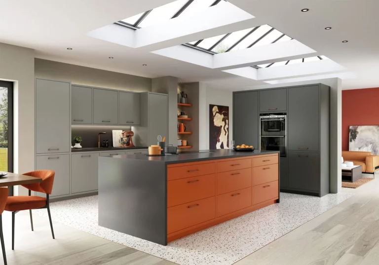 Zola Matte Dust Grey & Bespoke Orange