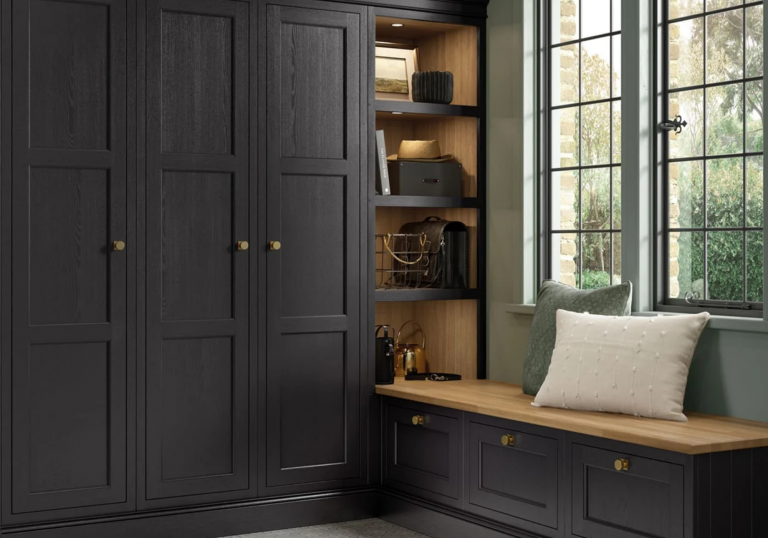Timber Worktops Are Perfect For Bench Seating In Boot Rooms