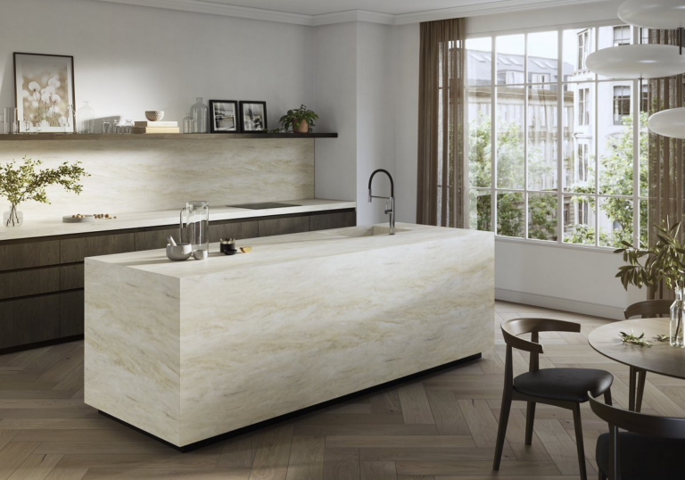 Solid Surface Island With Integrated Sink