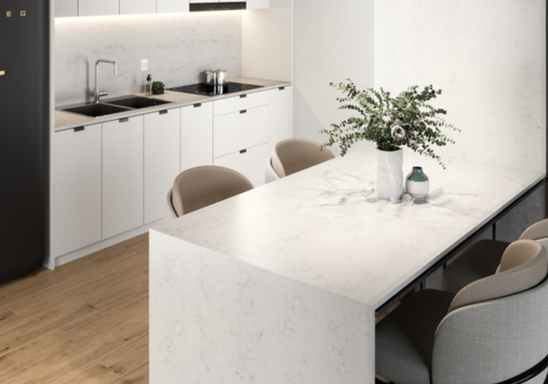 Solid Surface Options Are Available In marble Effect Finishes